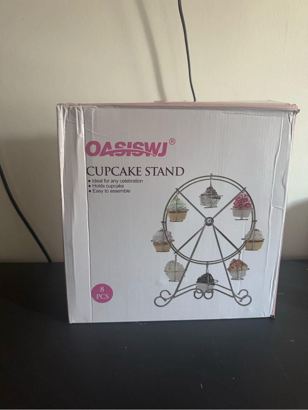 Brand new Oasiswj Cupcake Stand - Pink & White Box